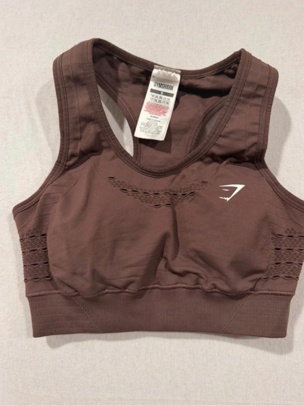 Gymshark Women's Brown Sports Bra - Supportive Racerback
